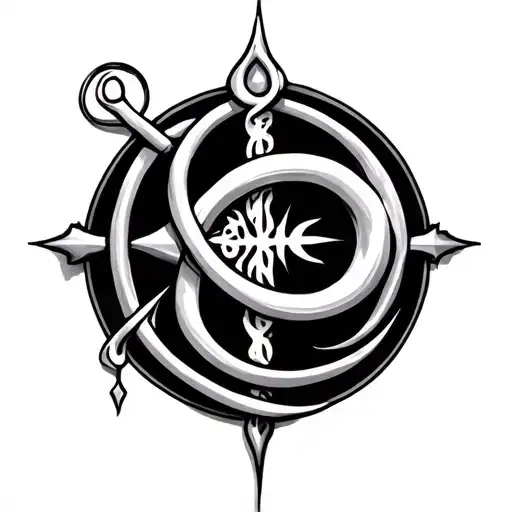 Aquarius Symbol Intertwined