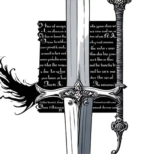 A Sword With Bible Scripture