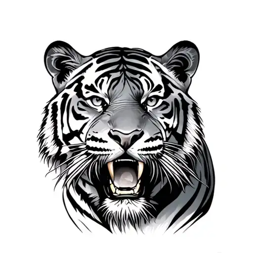 A Tiger That Stands Intimidating Arm Sleeve