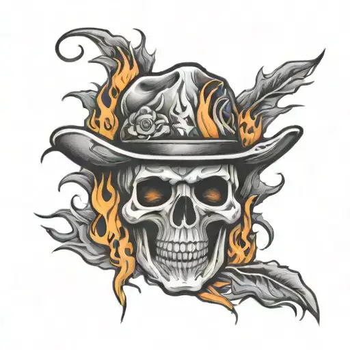 Flaming Skull With West Texas State Outline