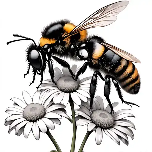 Cosmo And Daisy And Bee Collecting Nectar