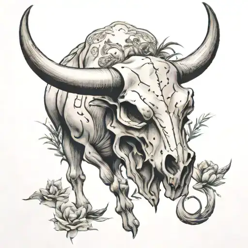 Bull Skull Field Dad Working