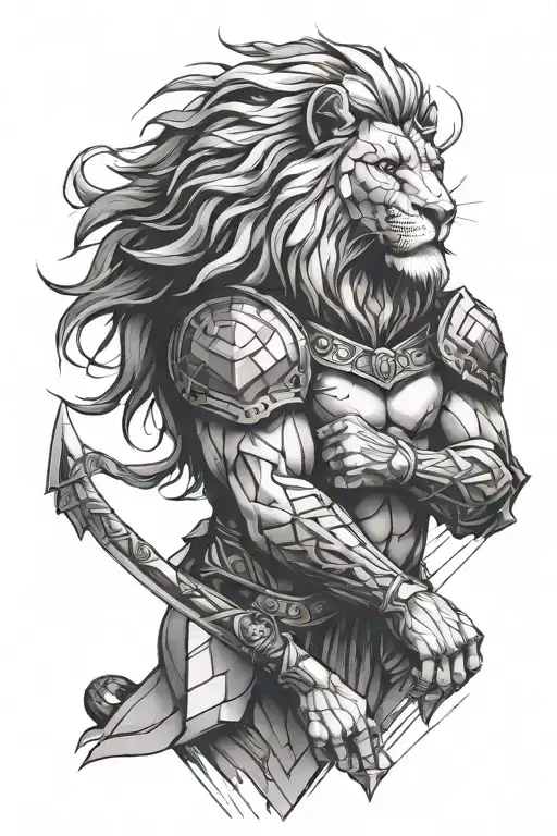 Lion Giometric Warrior Full