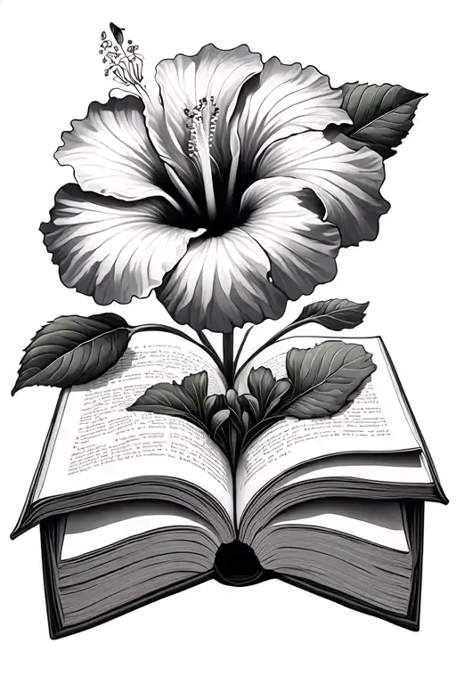 Hibiscus Flower Blooming Book Open