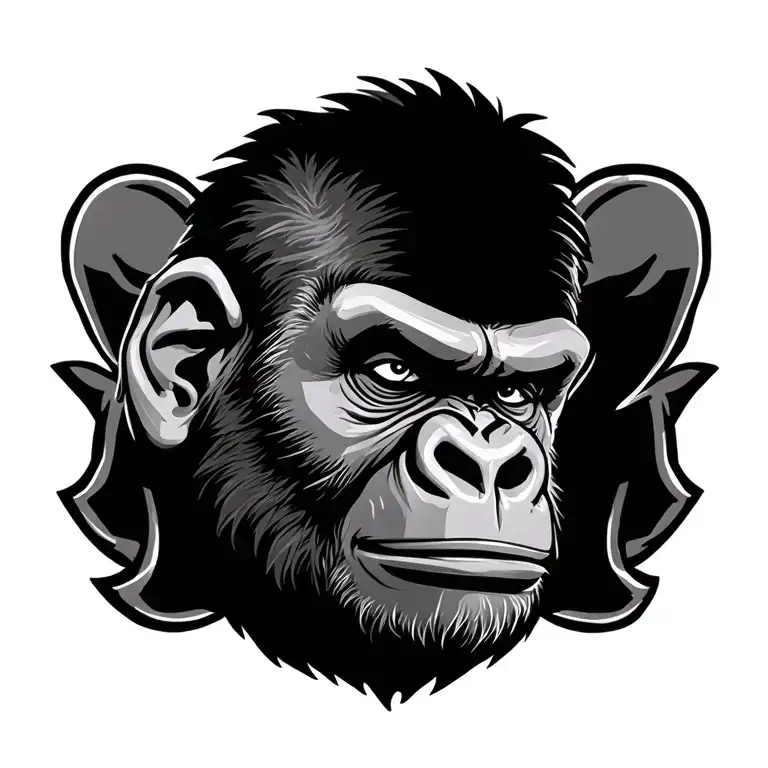 Gorila With Brab Face