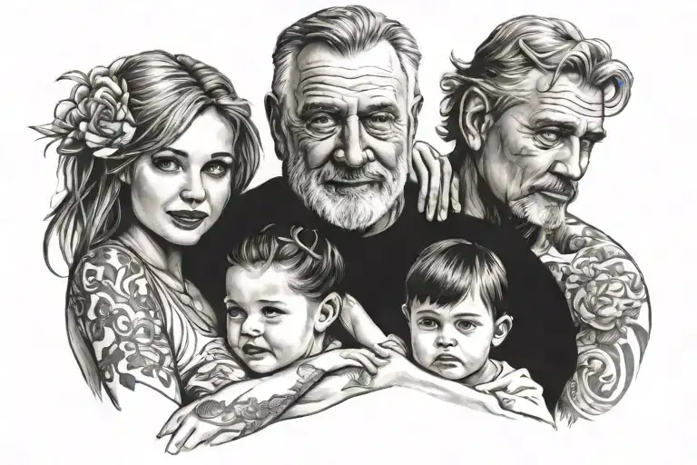 Dad With 2 Daughters