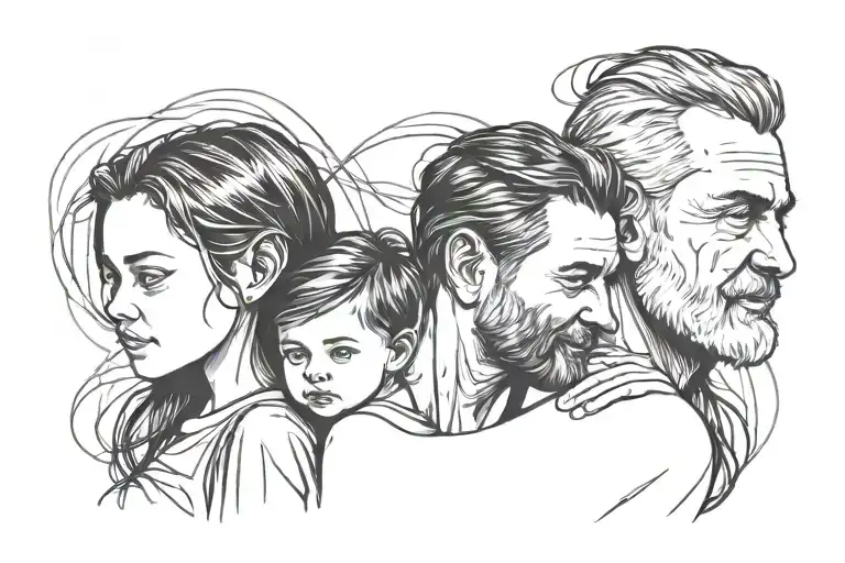 Dad With 2 Daughters Minimalist