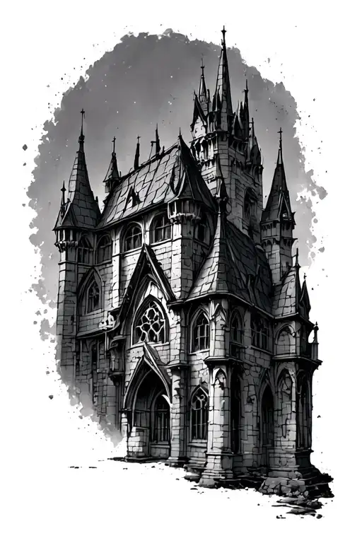 Abandoned Gothic Architecture Castle Skinny