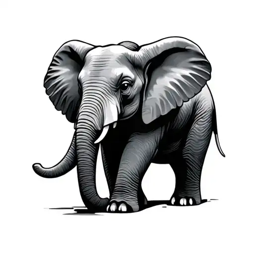 Elephant With Trunk Up
