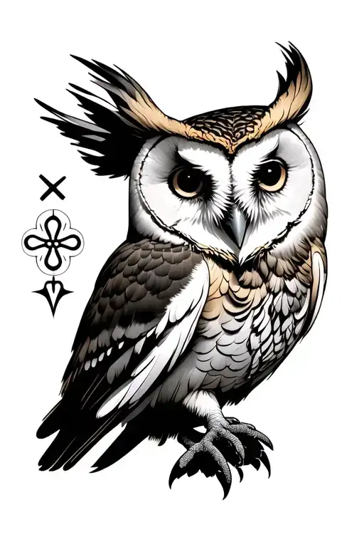 Barn Owl With Symbols Incorporated