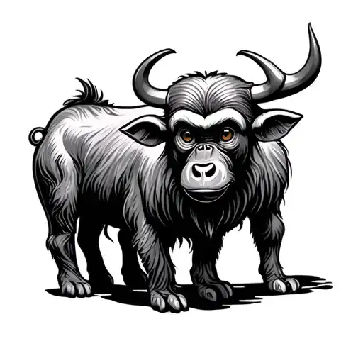 Chinese Monkey Dog And Ox Standing Side