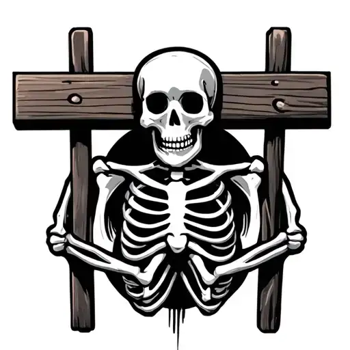 Skeleton Hanged On The Gallows
