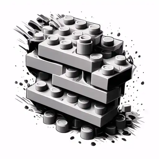 3D Lego Brick Tattoo Pressed Into The Arm