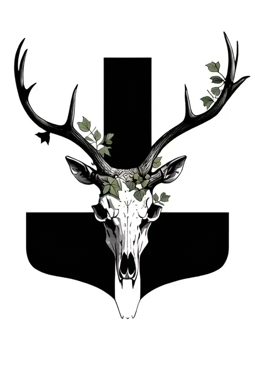 Stag Skull With Ivy
