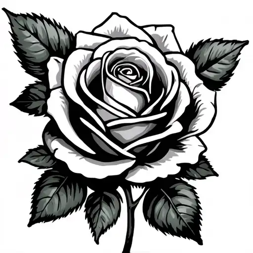 Outlined Yorkshire Rose