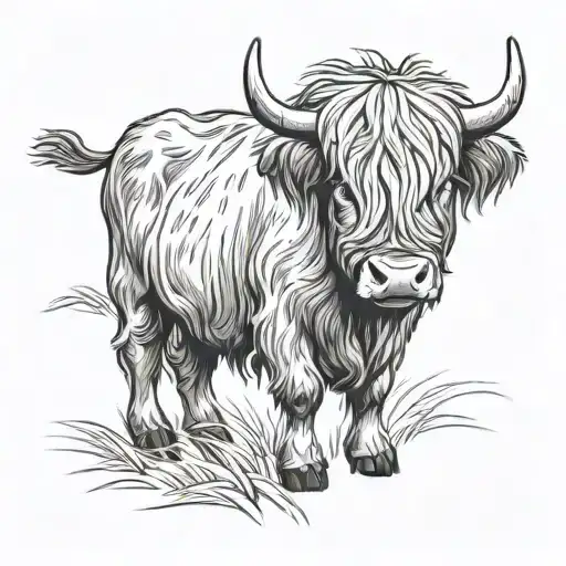 Highland Cow Outline