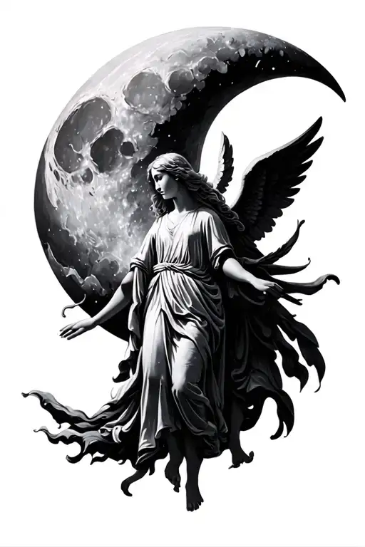 Moon With An Angel On It