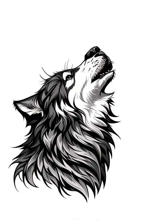 Tribal Wolf Howling