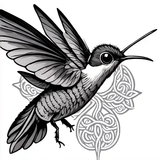 Celtic Hummingbird Hovering Bee