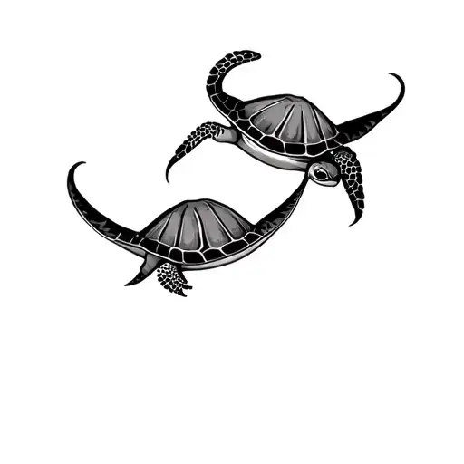 Stingray And Turtle Riding