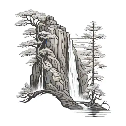 Waterfall Cascading Cliff Howling