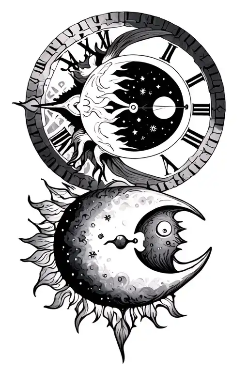 Roman Numerals With A Sun And Moon
