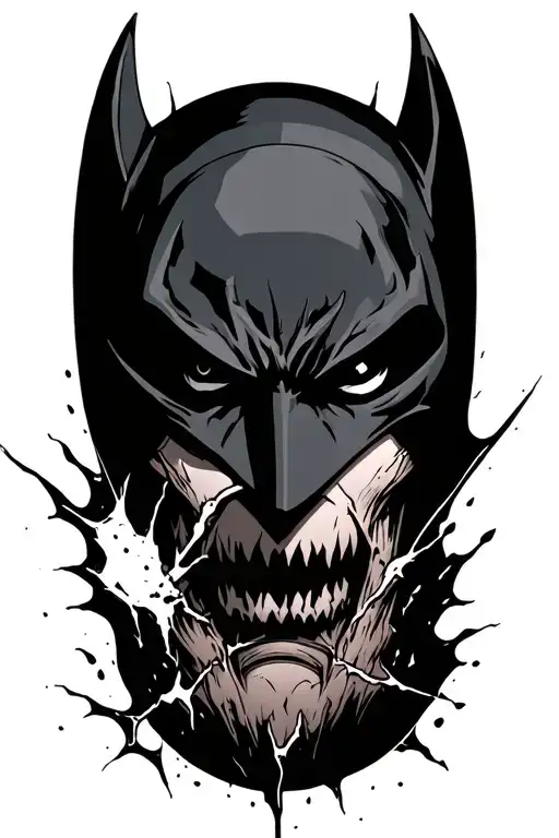 Batmam Symbol Ripping Through The Skin