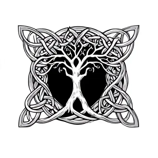 Father Daughter Celtic Knot With Tree Of Life