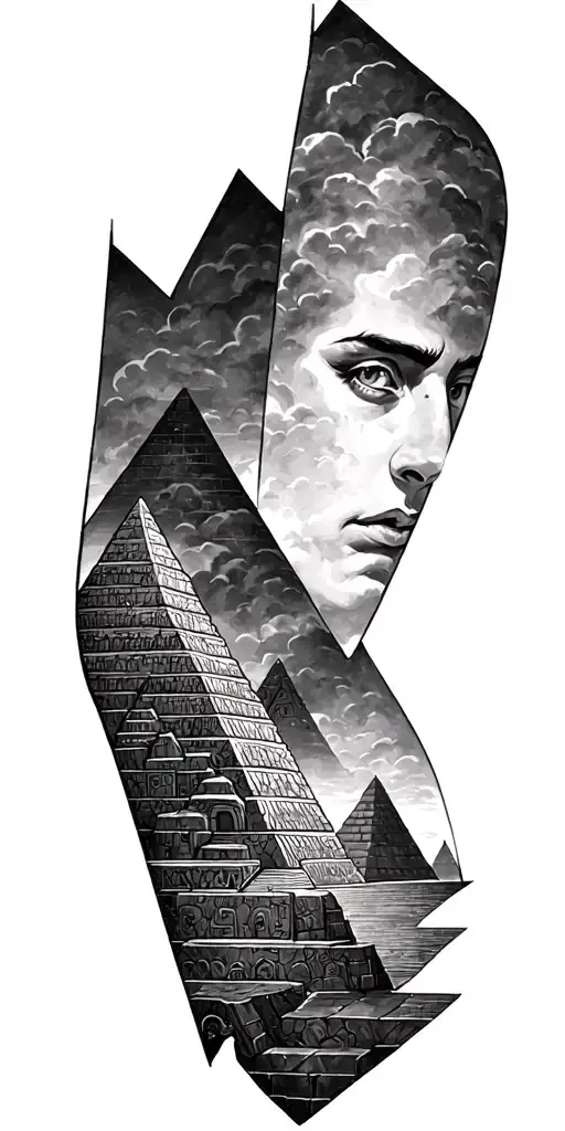 Full Sleeve Tattoo Pyramids