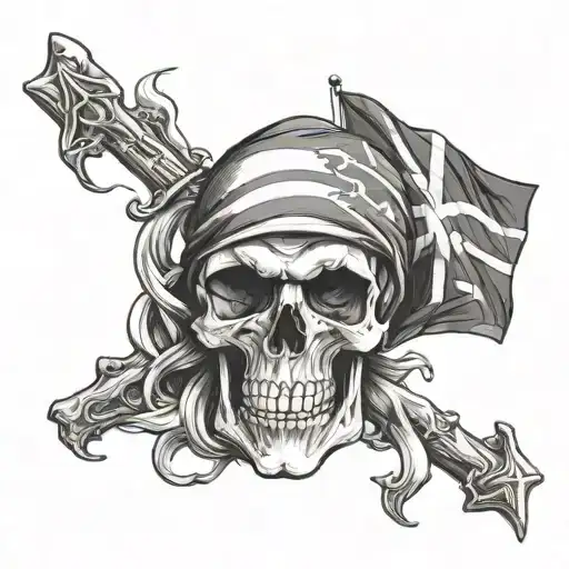 Skull And North Irelnad Flag