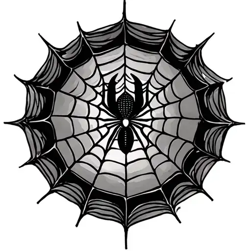 Spider Web With Black Widow