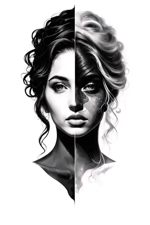 Wipping Woman Faces Merged Together