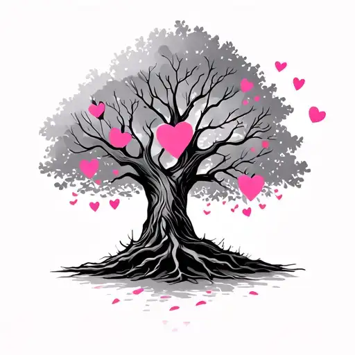 Tree With Pink Hearts