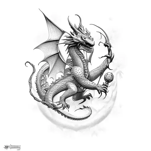 Dragon With Roses