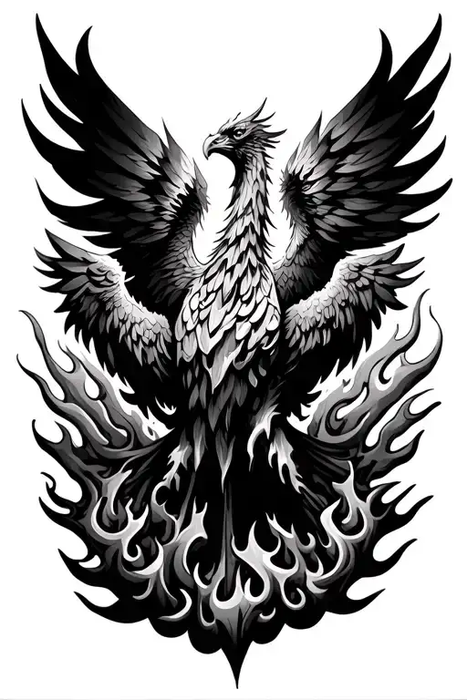 Phoenix Rising From Flames Half Sleeve