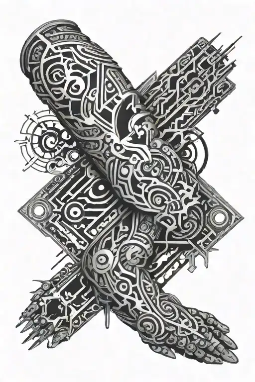 Tribal Cyberpunk Arm Sleeve