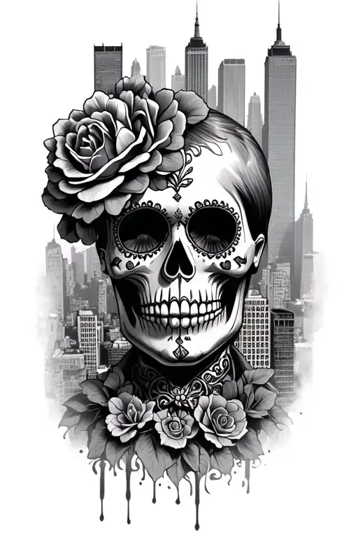 New York City With Dias De Los Muertos Design