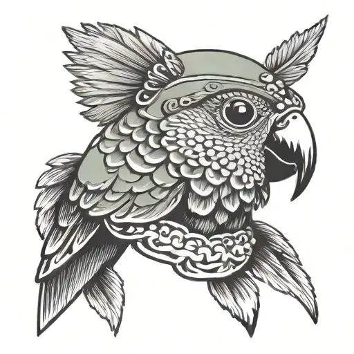 Green Cheek Conure Military Helmet