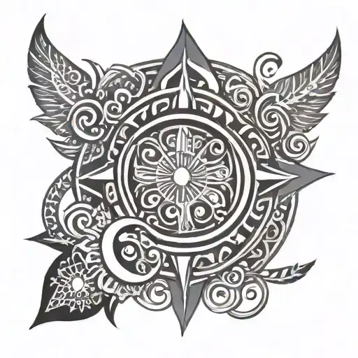 Circle Polynesian Tatoo Design