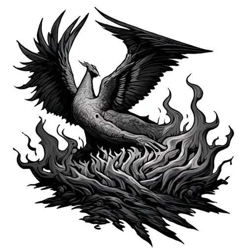 Phonix Rising From The Ashes Symbolizing Overcoming
