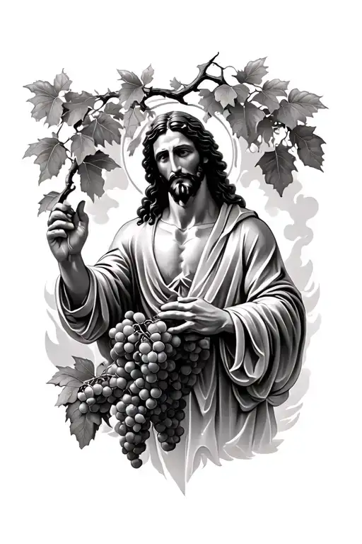 John 15 Bible Vers With Black Jesus Pruning Grape Vinyard