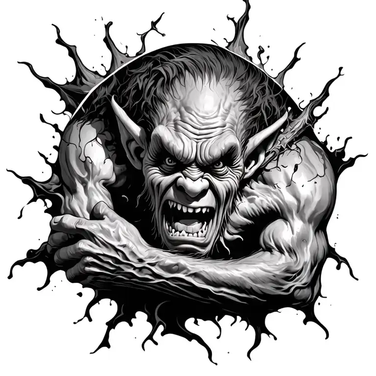 Troll Breaking Through Your Skin On Back