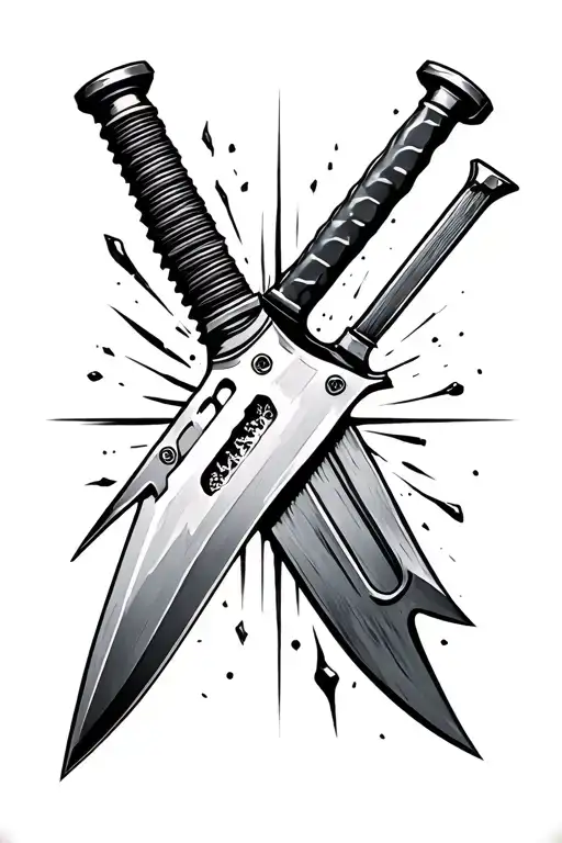 Military Knife Stabbed