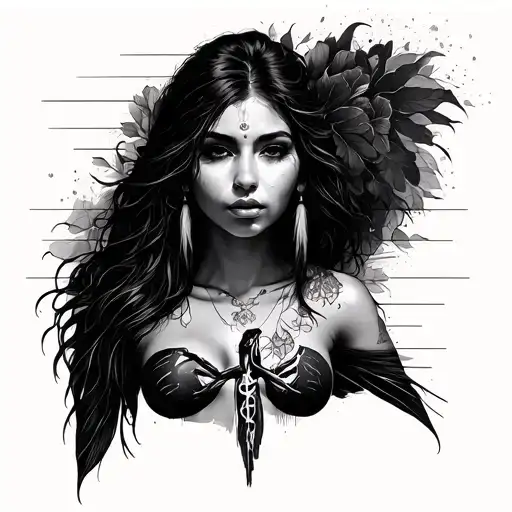 Minimal -Native Female Tattoo Under The Left Breast On The Rib Cardiogram