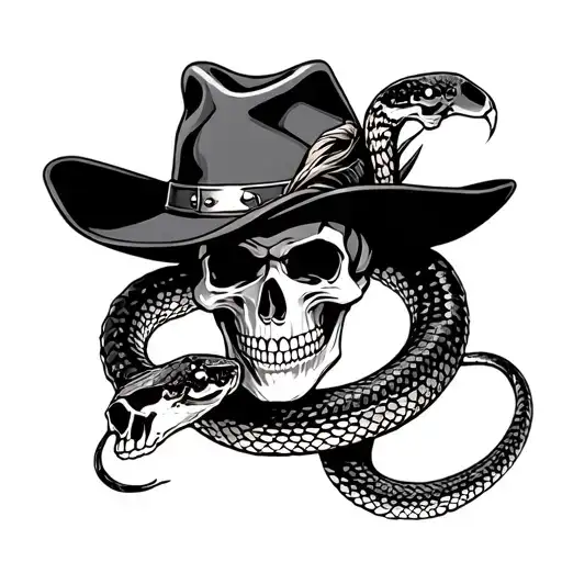 Skull Cowboy Hat Snake