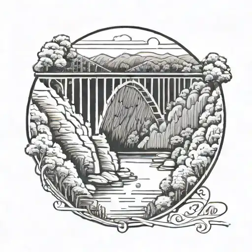 New River Gorge Bridge Line Art
