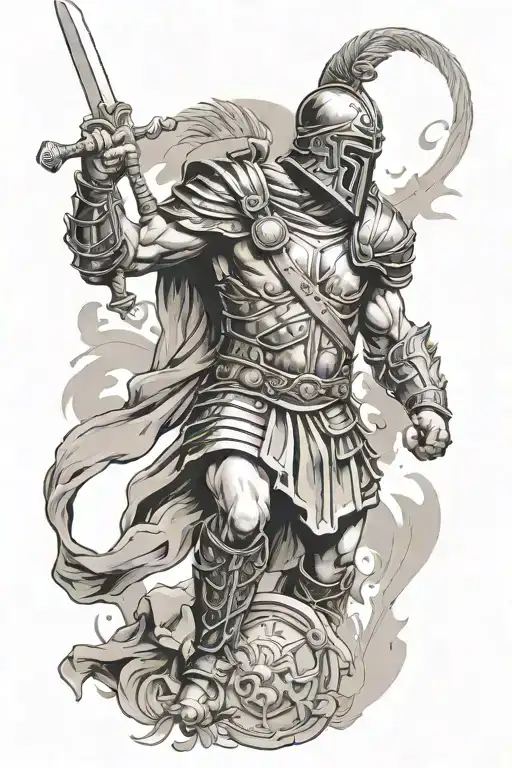 Roman Gladiator With Collessium