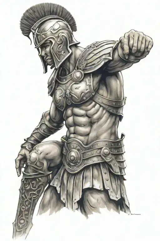 Roman Gladiator With Collessium