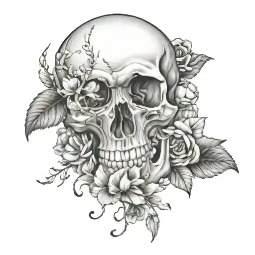 Skull With Flowers