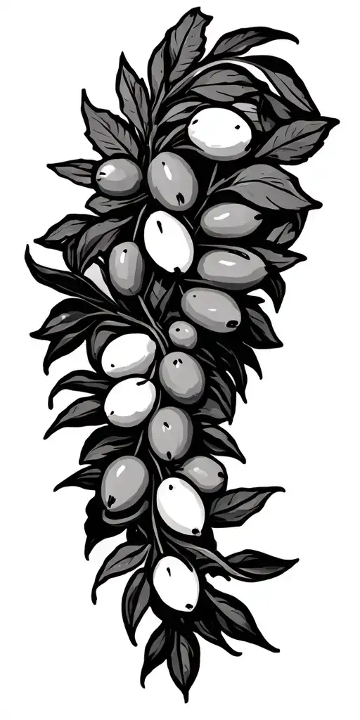 Sicilian Trinacia And Olive Branches Down The Arm Sleeve